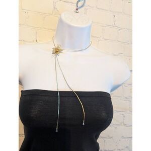 *Vintage Delicate golden Rose smooth slide necklace